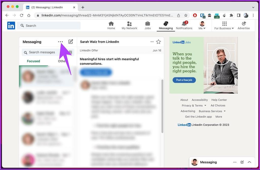چگونه صندوق ورودی متمرکز LinkedIn Desktop را غیرفعال کنیم