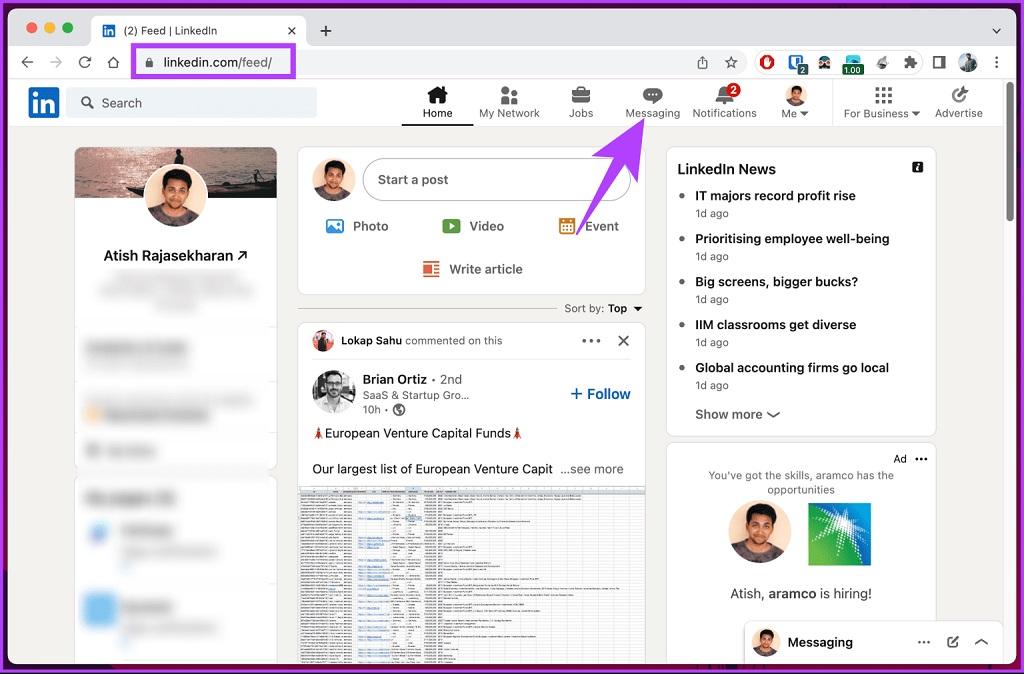 چگونه صندوق ورودی متمرکز LinkedIn Desktop را غیرفعال کنیم
