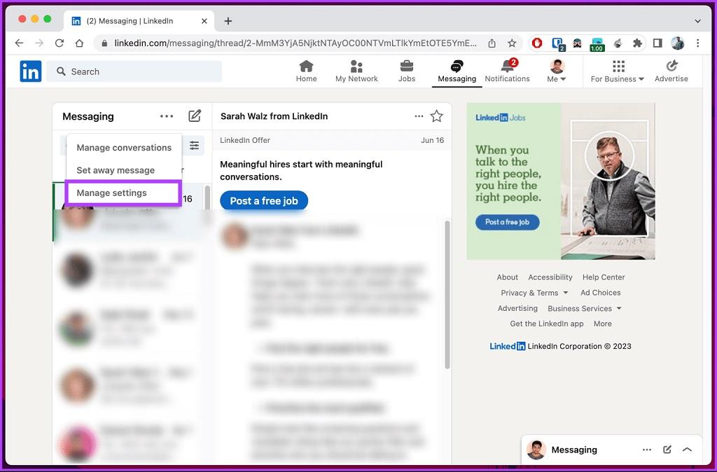 چگونه صندوق ورودی متمرکز LinkedIn Desktop را غیرفعال کنیم