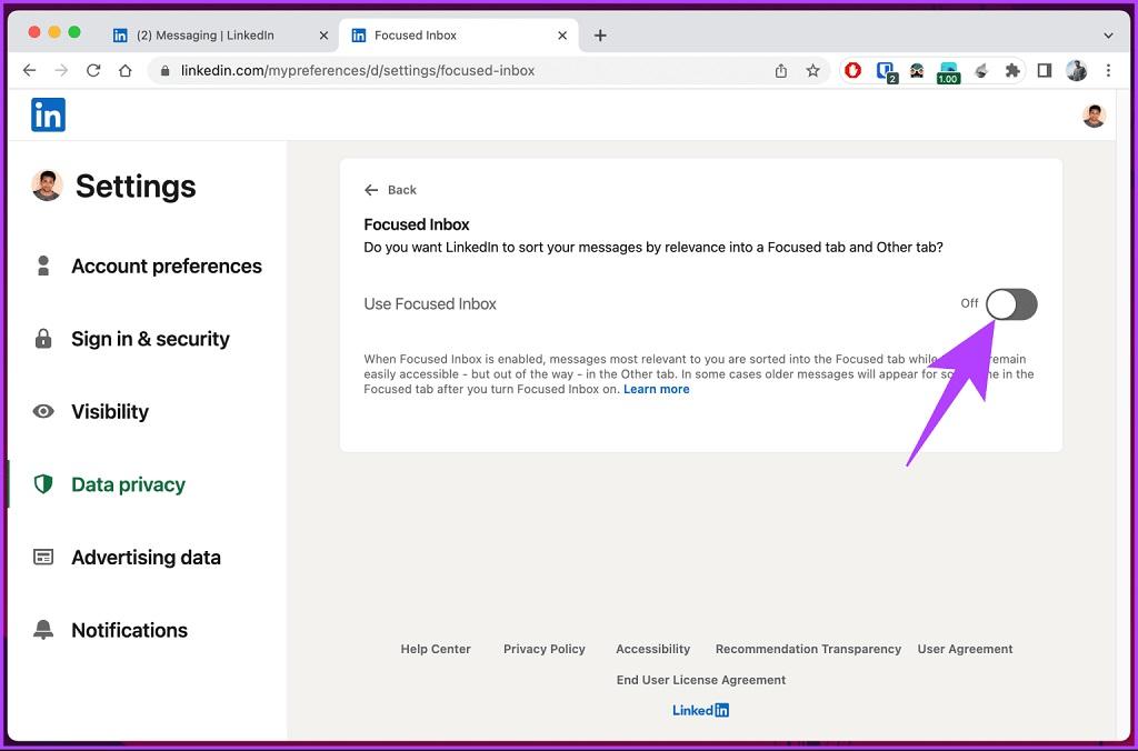 چگونه صندوق ورودی متمرکز LinkedIn Desktop را غیرفعال کنیم