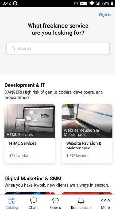 بهترین اپلیکیشن مستقل: اپلیکیشن Kwork