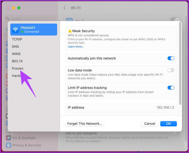 سرورهای پروکسی را در Mac5 غیرفعال کنید