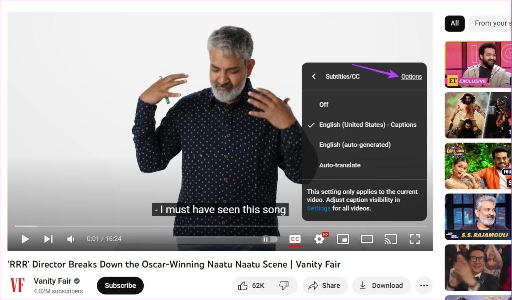 زیرنویس را در YouTube 4 فعال و غیرفعال کنید