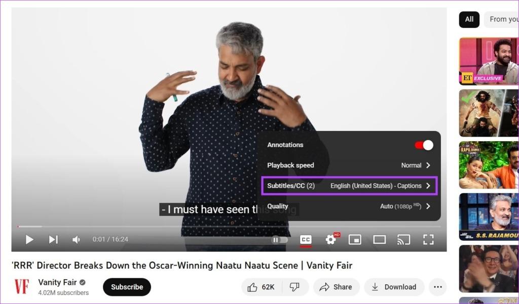 نحوه تغییر تنظیمات پیش فرض زیرنویس در YOUTUBE 3