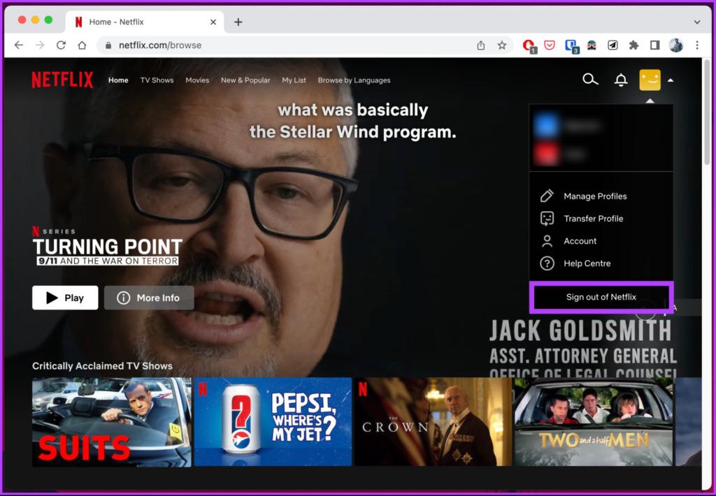 نحوه خروج از Netflix در Desktop3
