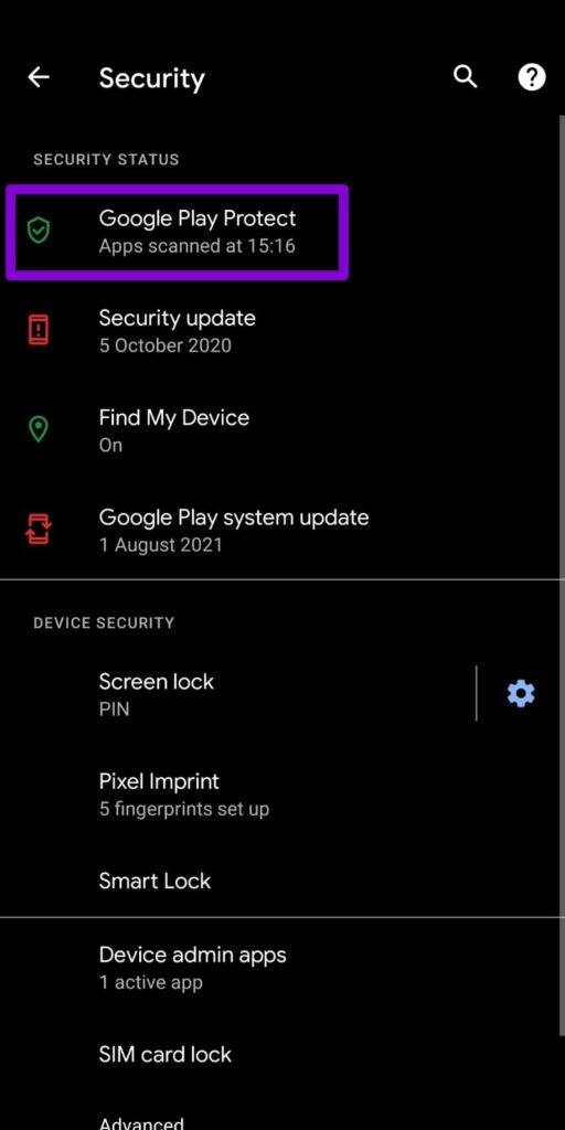 نحوه مشاهده وضعیت GOOGLE PLAY PROTECT2