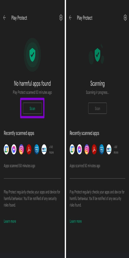 نحوه اسکن برنامه ها با GOOGLE PLAY PROTECT1