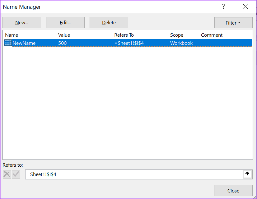 نحوه حذف نام یک رابطه تعریف شده در Microsoft Excel 3