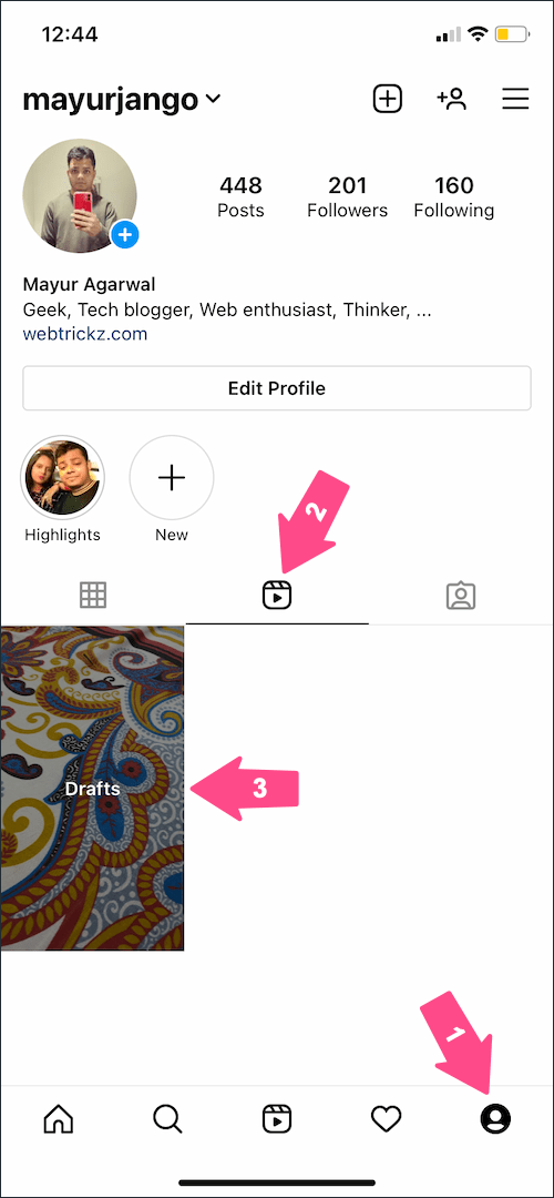 پیش نویس ها را در Instagram rails4 پیدا کنید