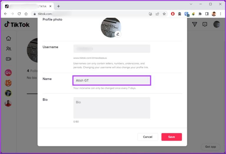 نحوه تغییر نام کاربری Tik Tok در رایانه شخصی یا موبایل