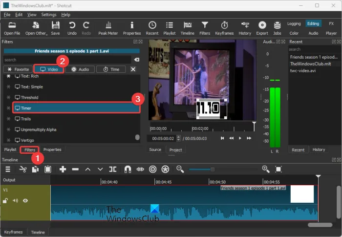 نحوه اضافه کردن تایمر ویدیویی در ویندوز 3