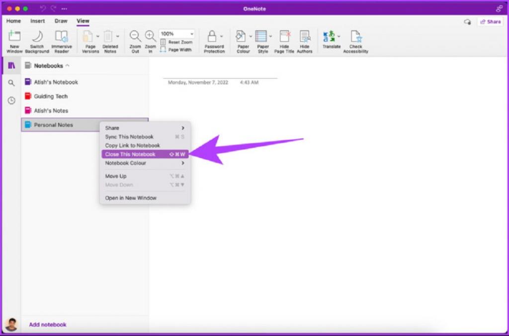 نحوه حذف یادداشت ها در OneNote برای مک