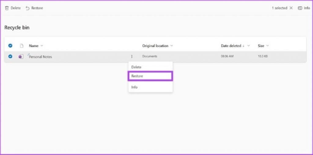 نحوه بازیابی یادداشت حذف شده در OneNote