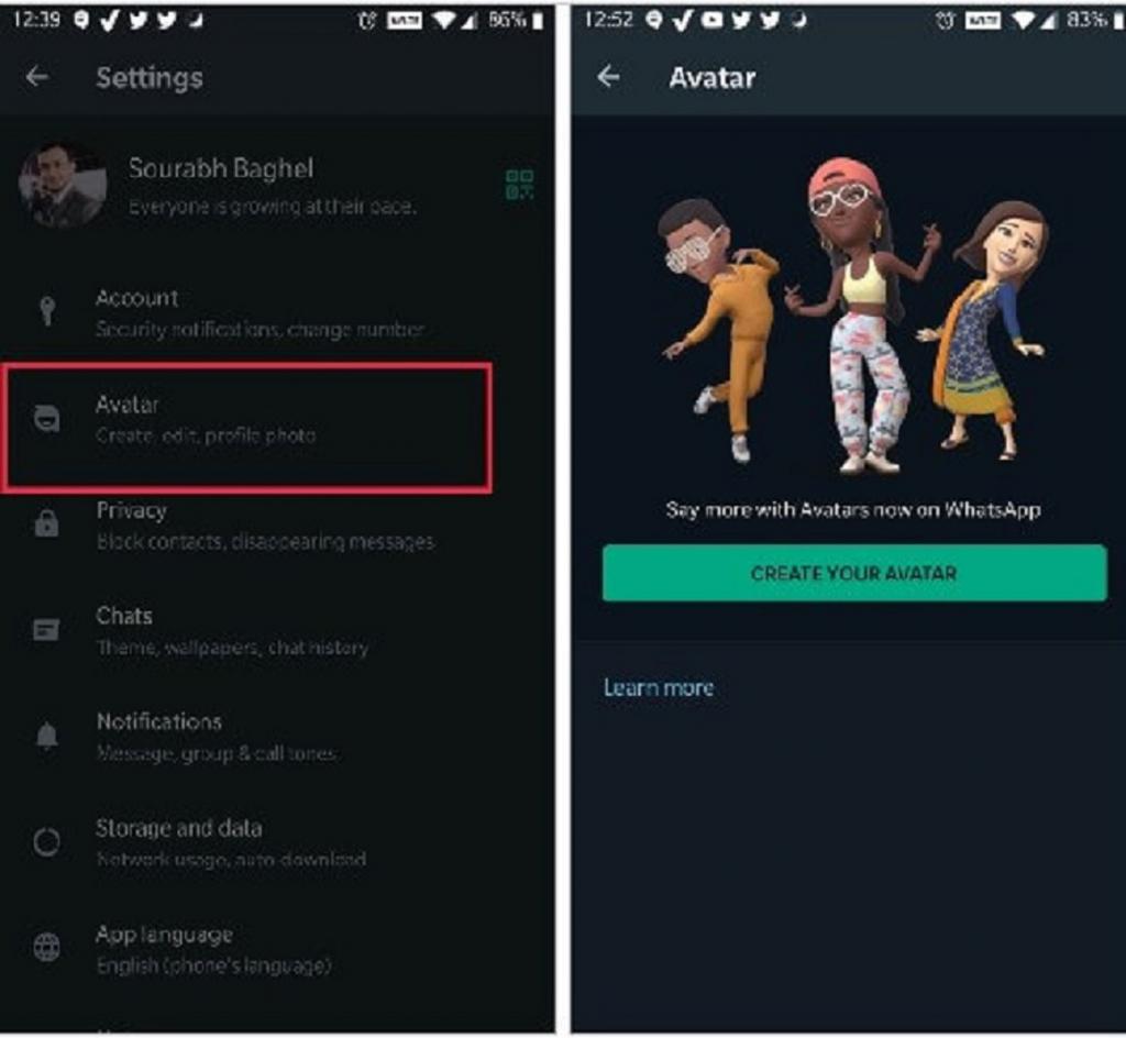 نحوه ایجاد آواتار در واتس اپ
