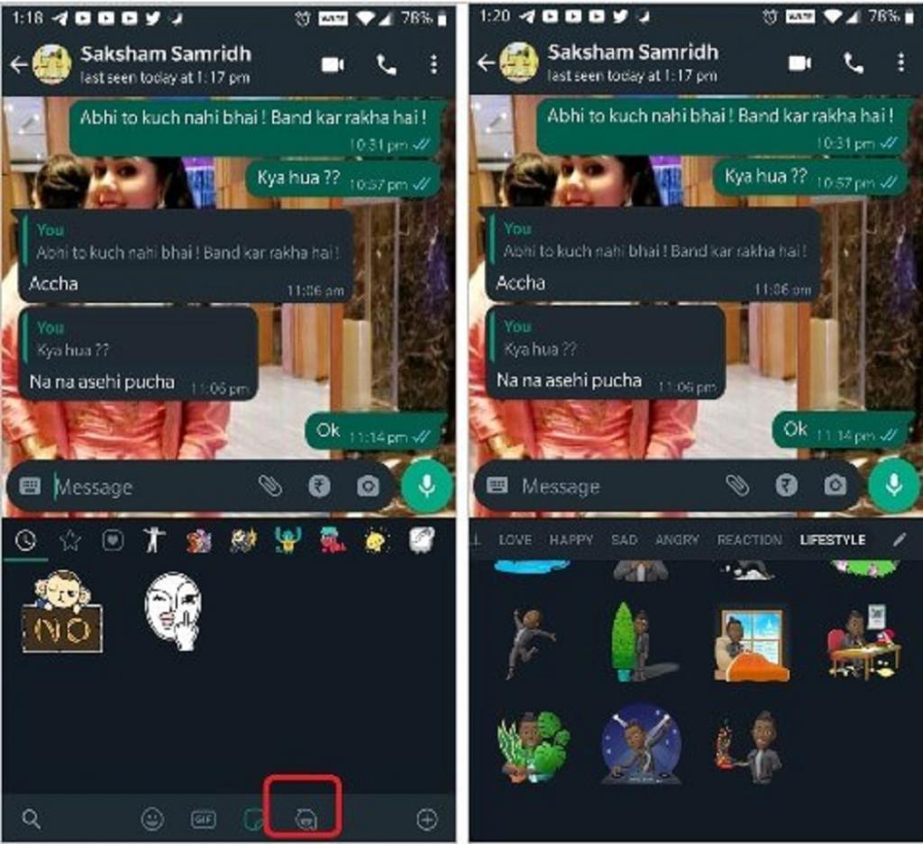 نحوه استفاده از آواتار واتس اپ در چت ها به عنوان استیکر