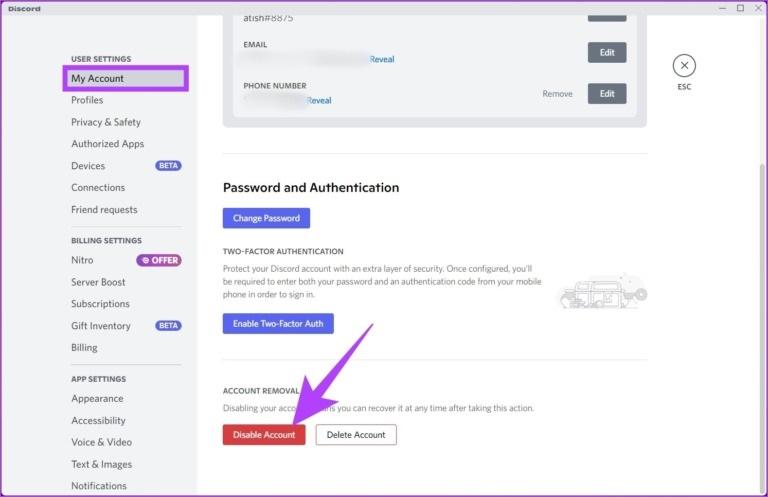 حساب DISCORD خود را غیرفعال کنید