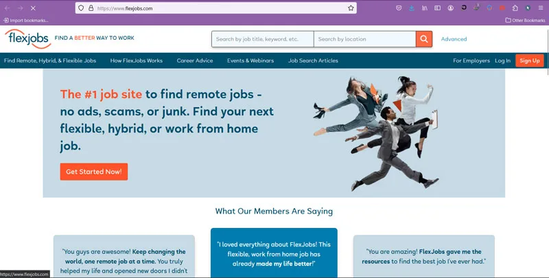 وبسایت Flexjobs