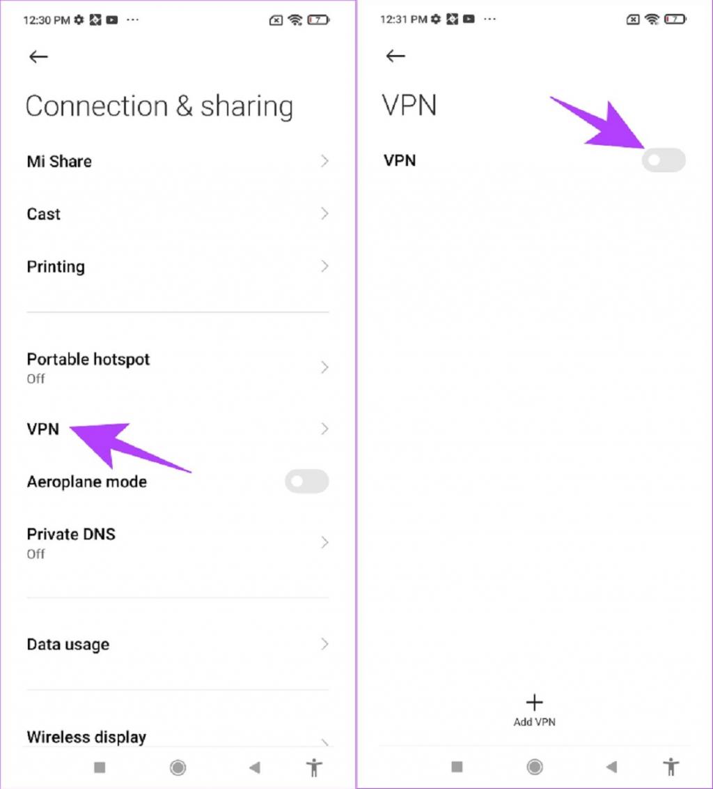 Изключете VPN: Изключете VPN на Android