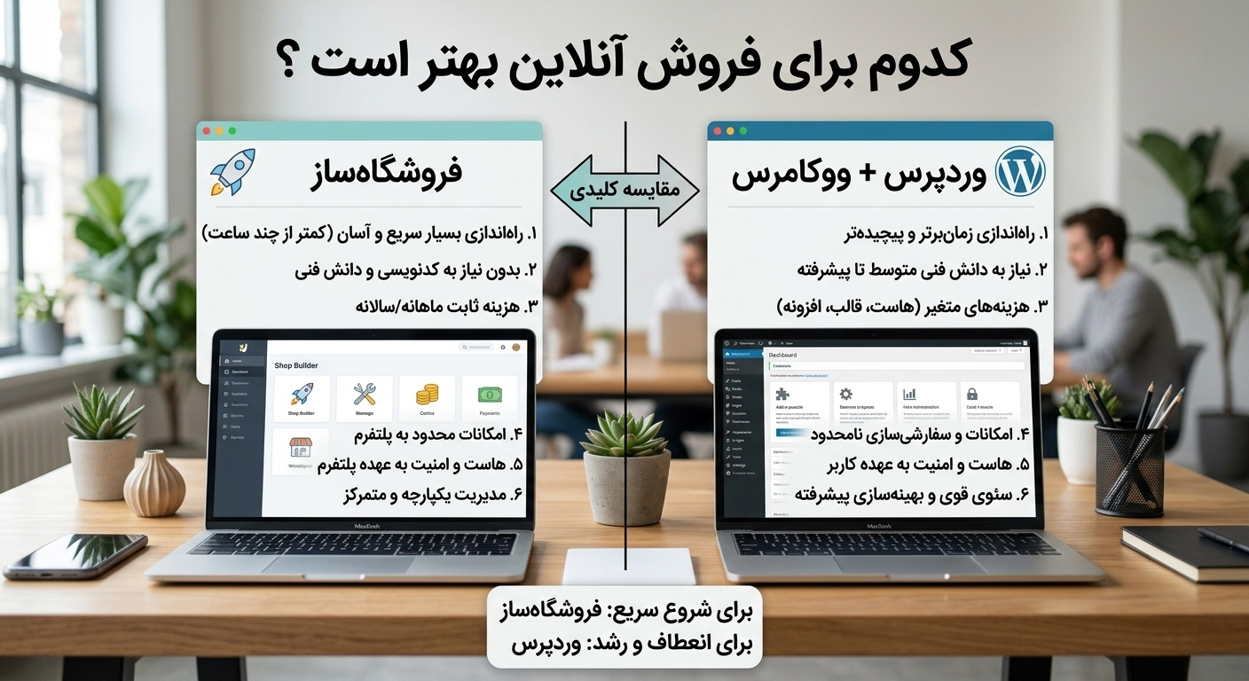 مقایسه فروشگاه ساز و وردپرس