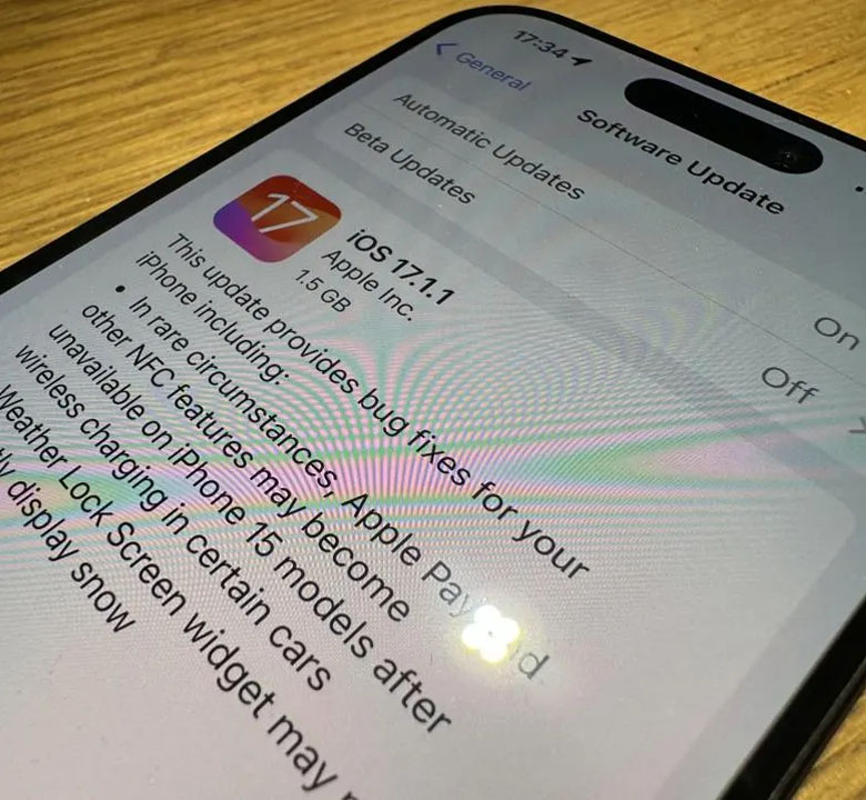 رفع مشکلات iOS 17.1.1