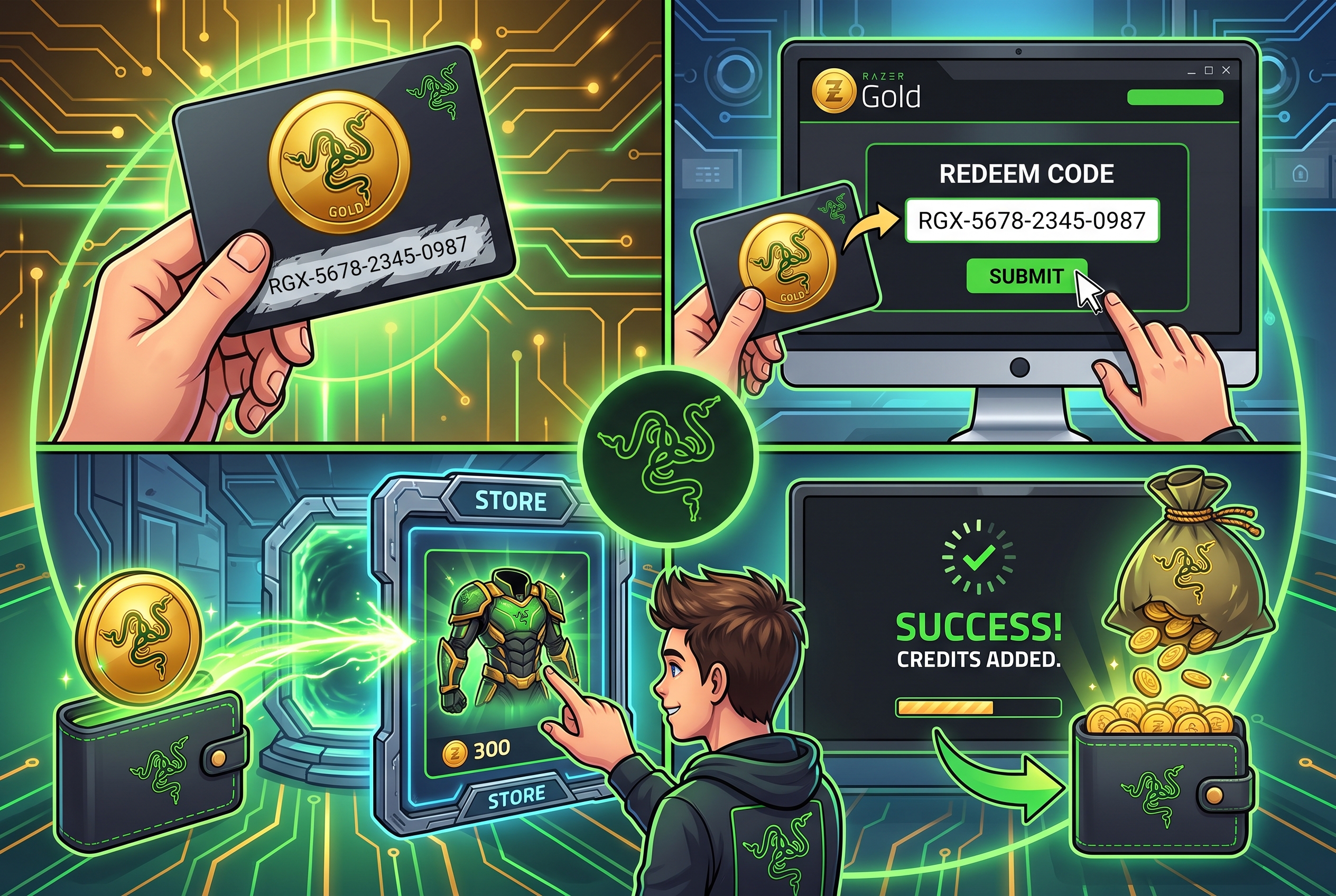 بعد از خرید، کد Razer Gold چگونه استفاده میشود