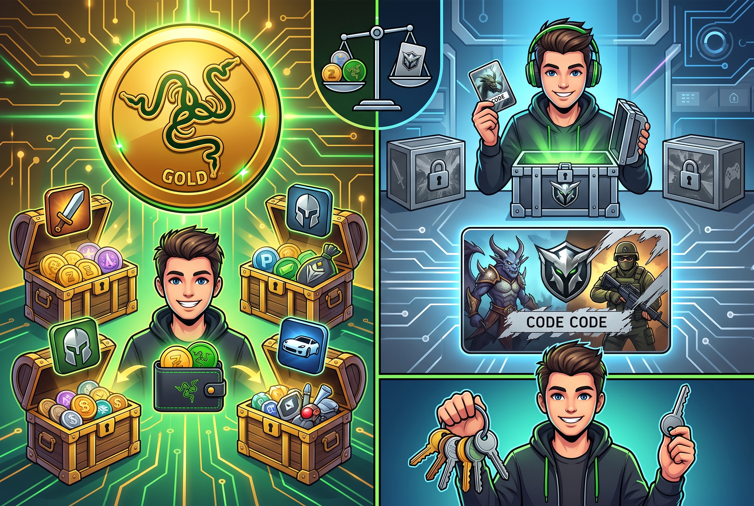 تفاوت Razer Gold با گیفت کارت مستقیم بازی