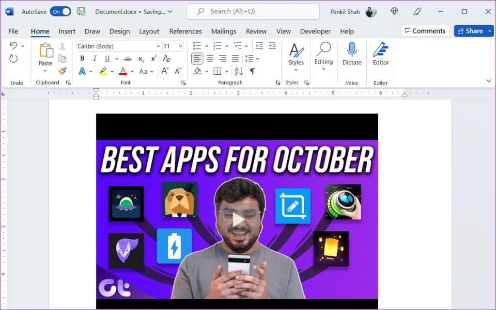 نحوه درج ویدیوی آنلاین در Microsoft Word5