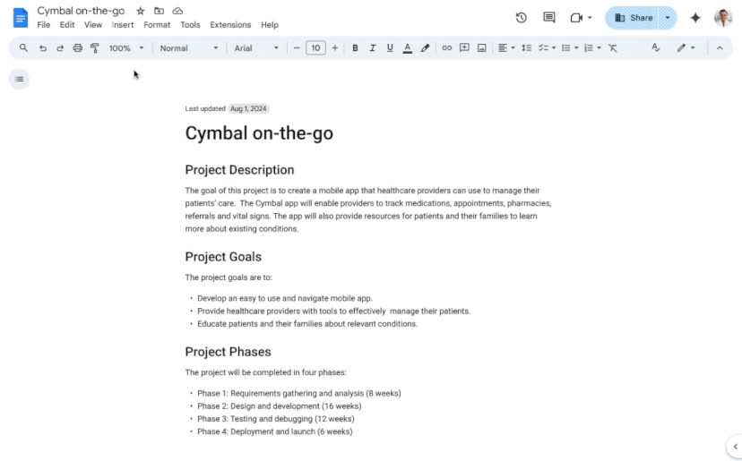 Gemini Google Docs